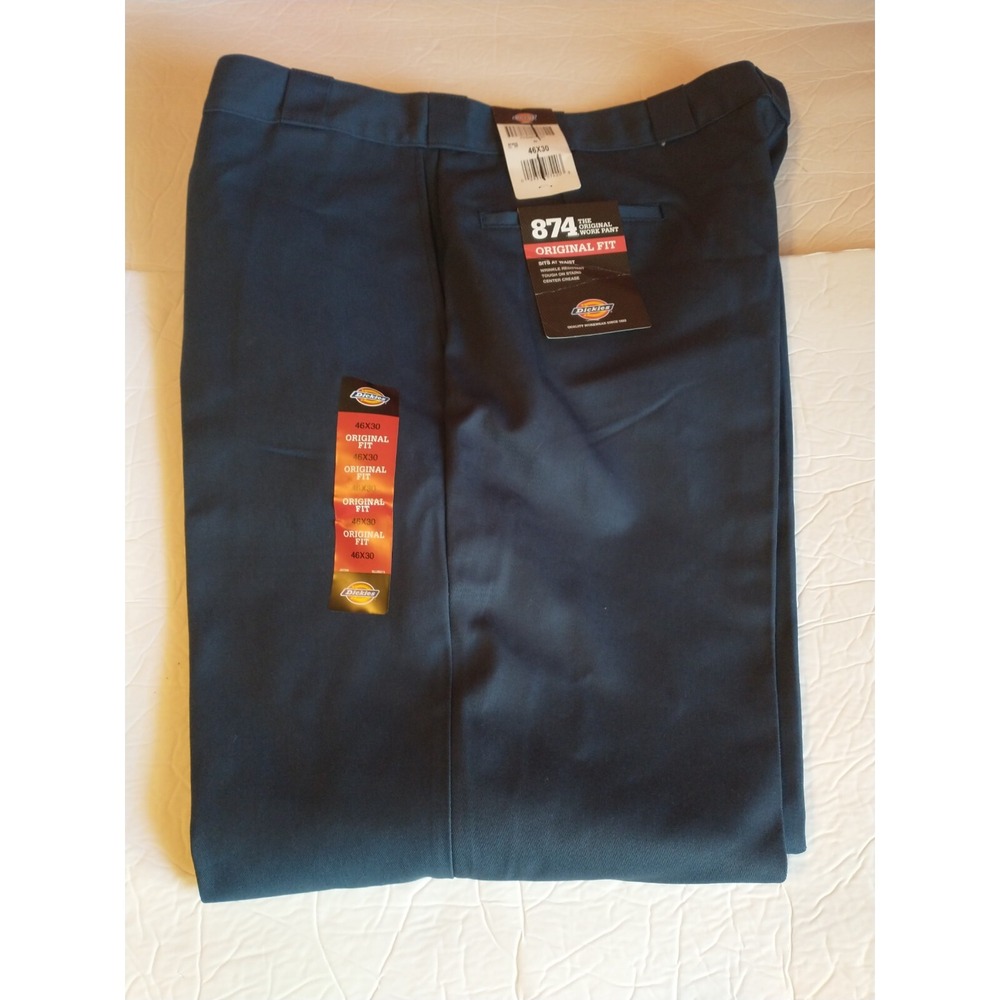 Dickies Men's 874 Original Fit Straight‎ Leg Navy Blue Work Pants- 46W x 30L